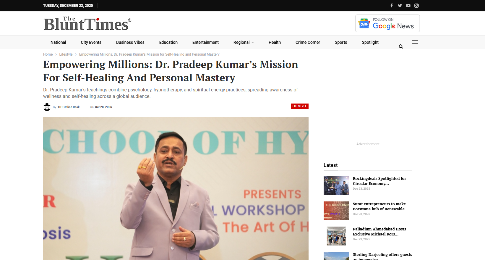 The Blunt Times - Dr Pradeep Kumar