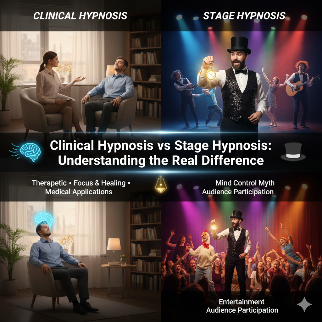 Clinical Hypnosis vs Stage Hypnosis: Understanding the Real Difference